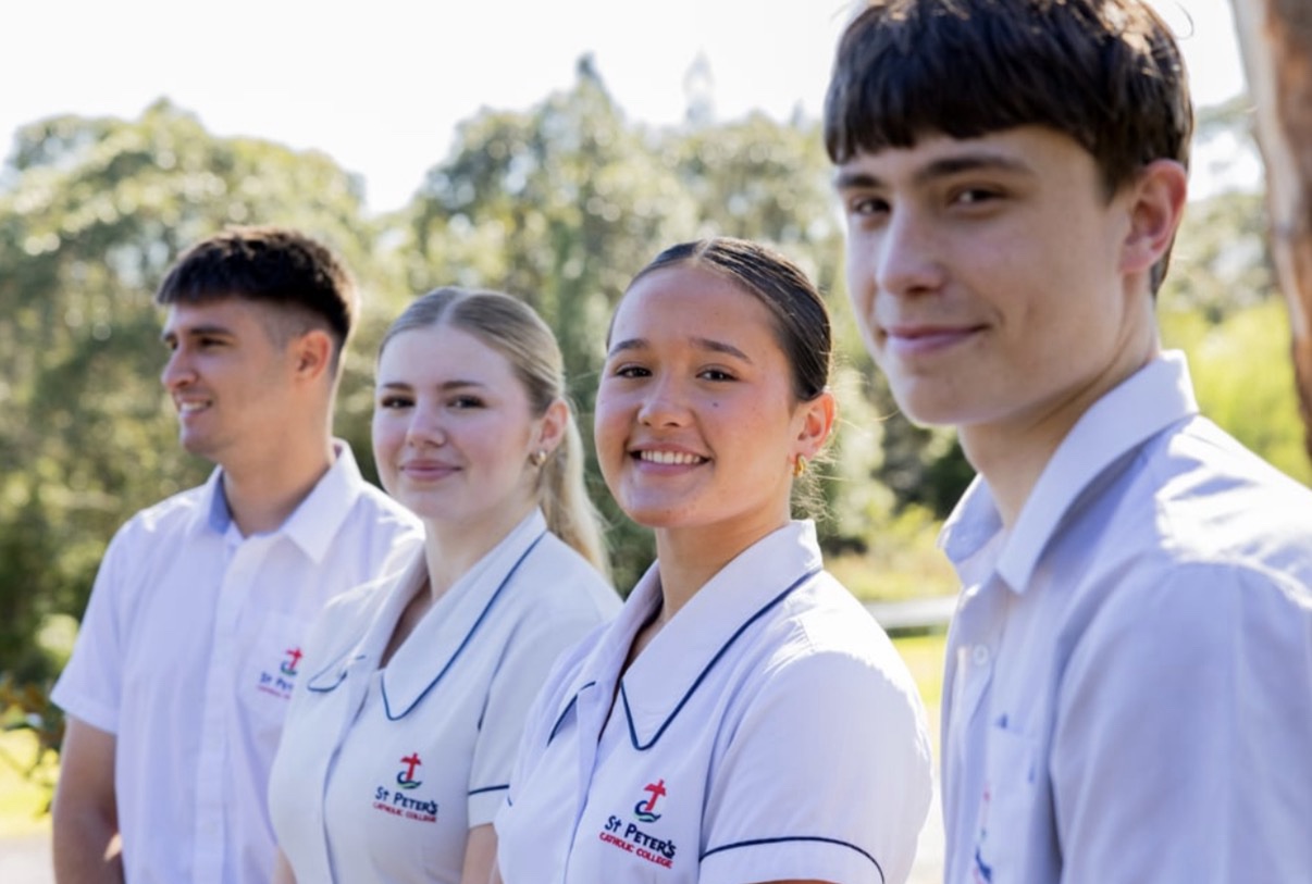 Four St Peter’s students together outdoors
